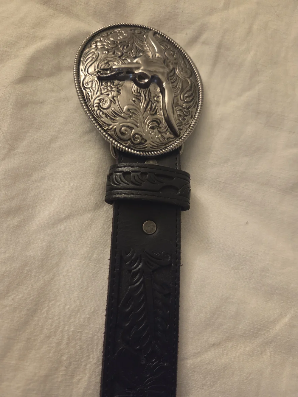 Idyllwind Silver Longhorn Floral Embossed Belt Buckle